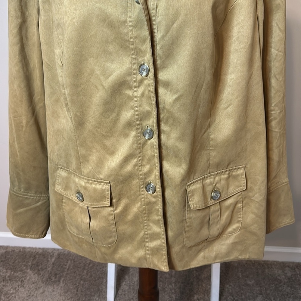 Coldwater Creek Button Up Jacket with Pockets Suede Like Material Size 20 - Picture 4 of 17